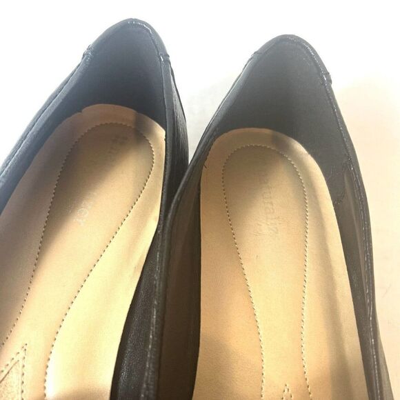 Naturalizer N5 Comfort Leather Wedge Womens 11N Black Classic Pumps Shoe Slip On - Picture 7 of 12